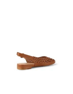 Felux Laser Cut Slingback Flat Shoes