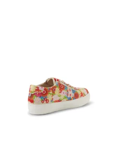 FERENCE Floral Embroidered Lace Up Trainers