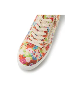 FERENCE Floral Embroidered Lace Up Trainers