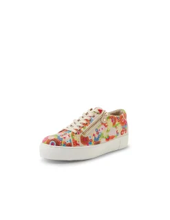 FERENCE Floral Embroidered Lace Up Trainers