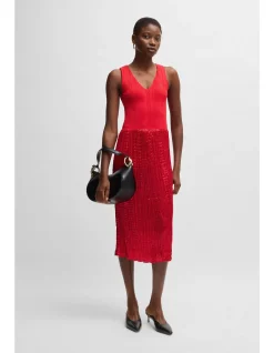 Fernani V-Neck Dress with Shimmering Skirt