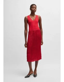 Fernani V-Neck Dress with Shimmering Skirt