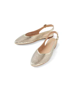 Filoy Cut Out Leather Slingback Flats
