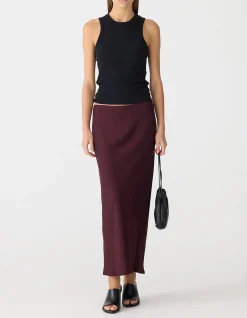 Fine Silk Crepe Slip Skirt