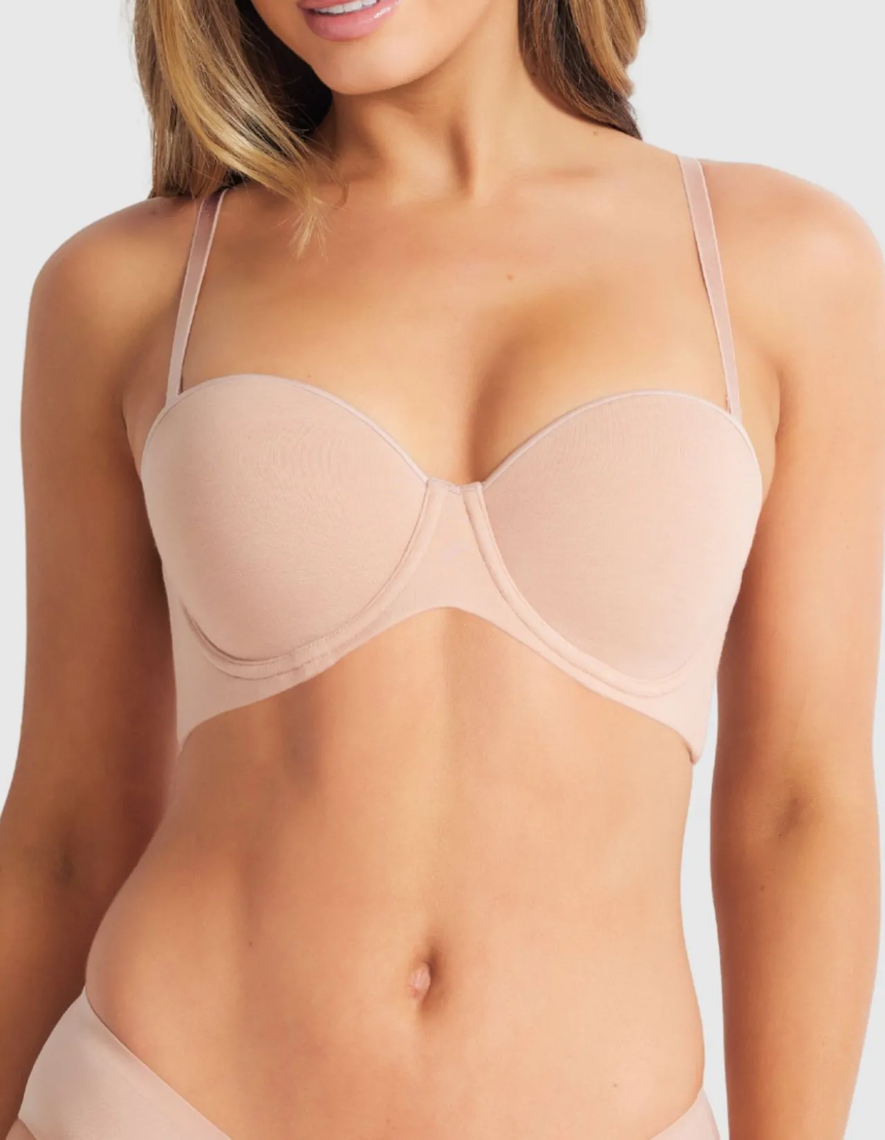 Fine Lines Cotton Strapless Bra