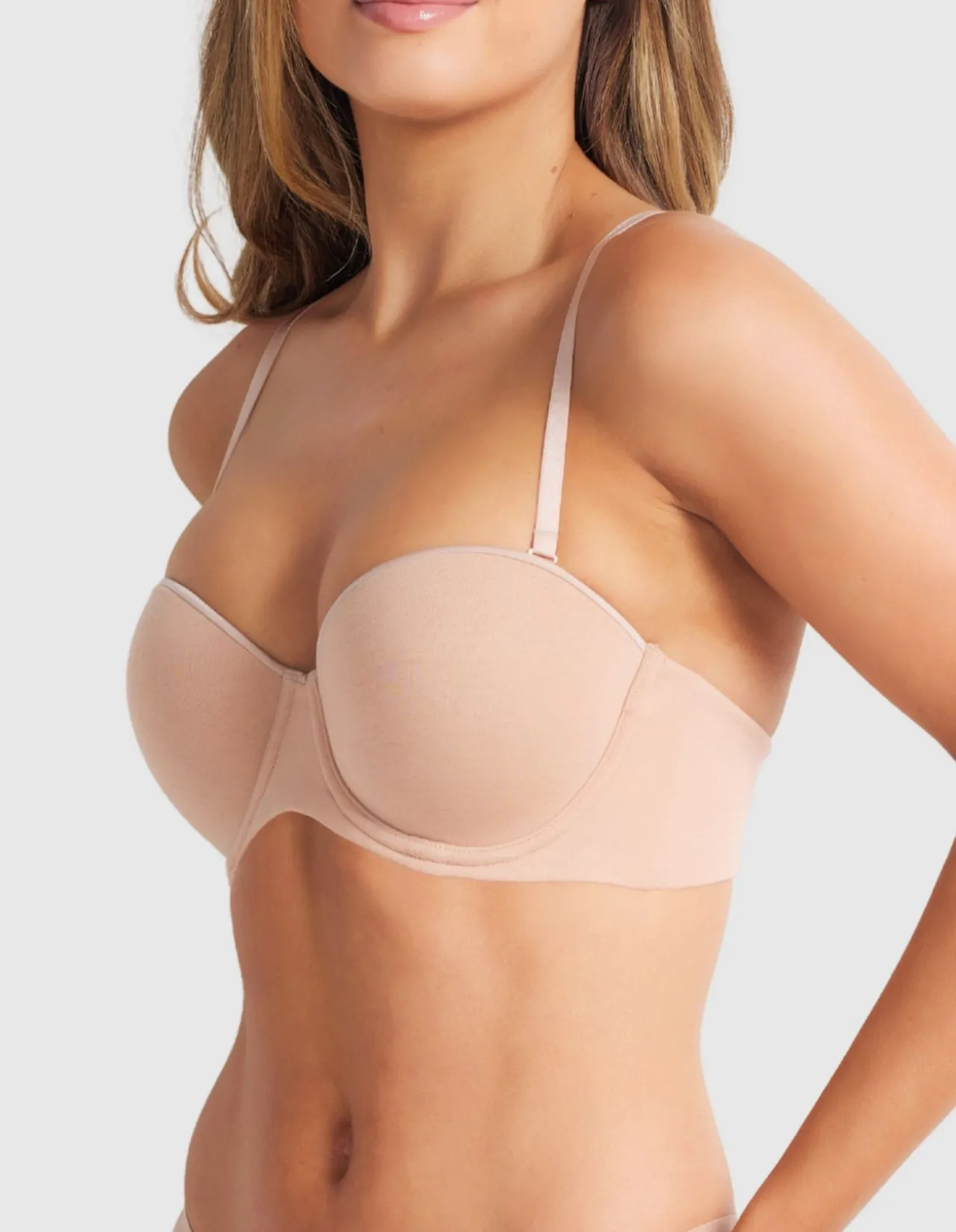 Fine Lines Cotton Strapless Bra
