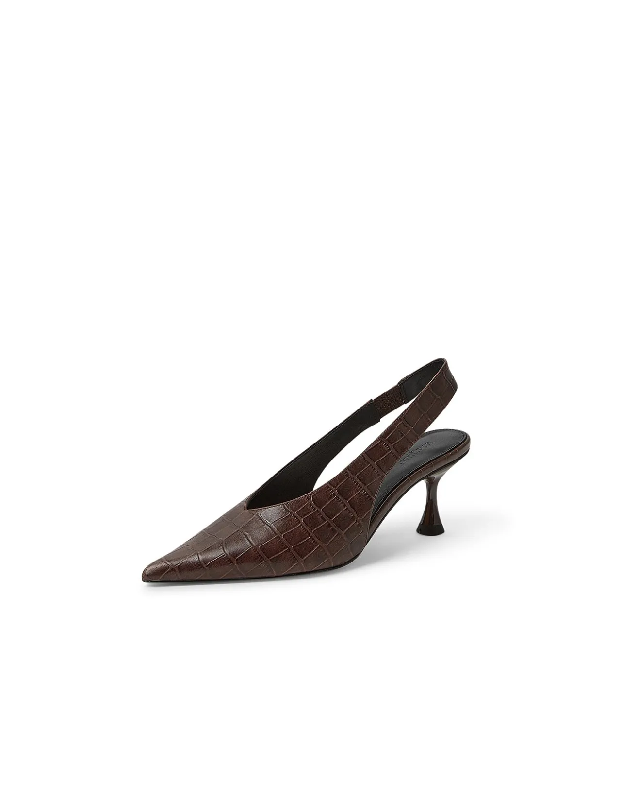 Finh Croc Embossed Slingback Heeled Pumps