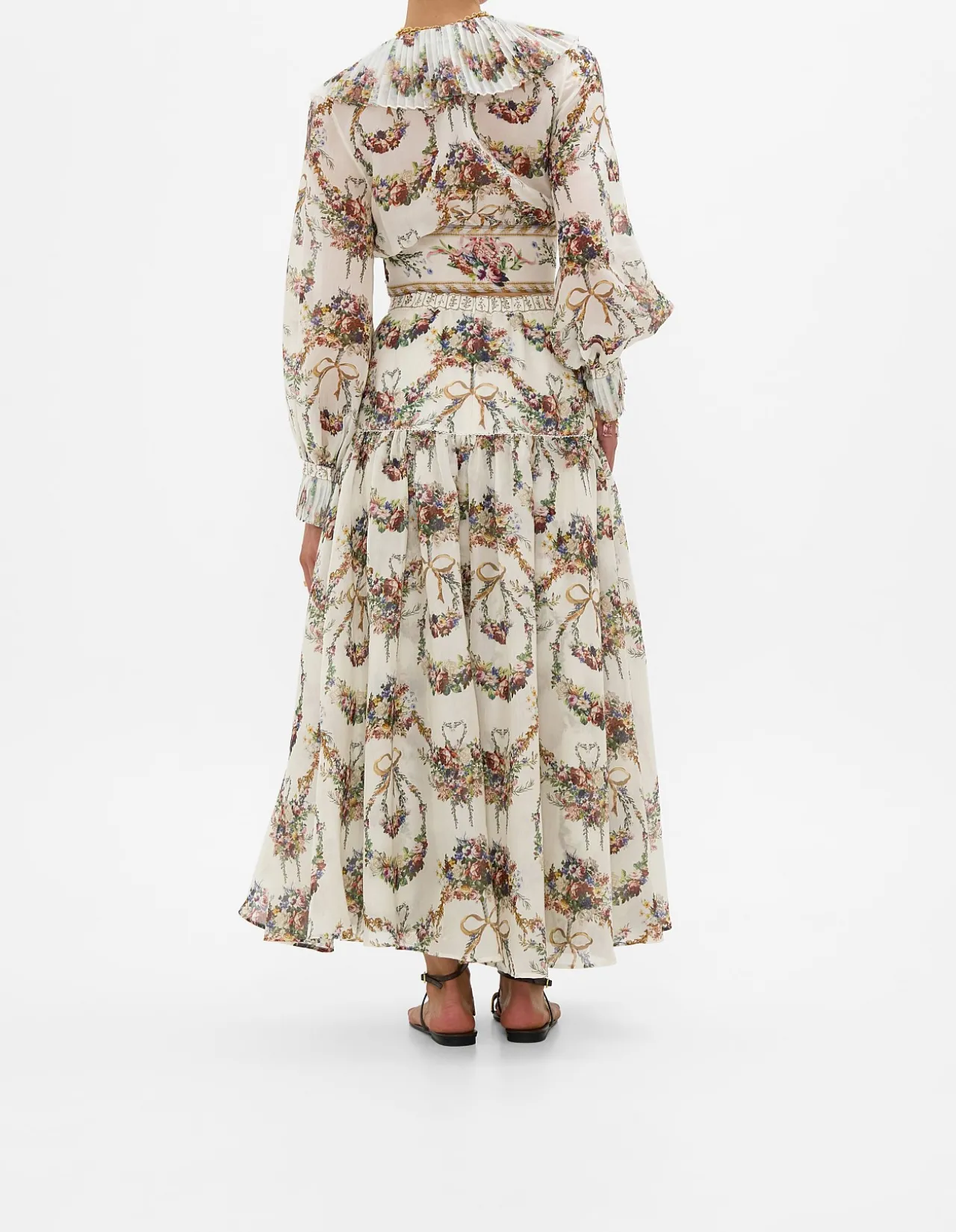 FITTED WAIST GATHERED SKIRT WITH LINING