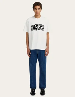 Five Pocket Ironed Crease Cotton Jeans