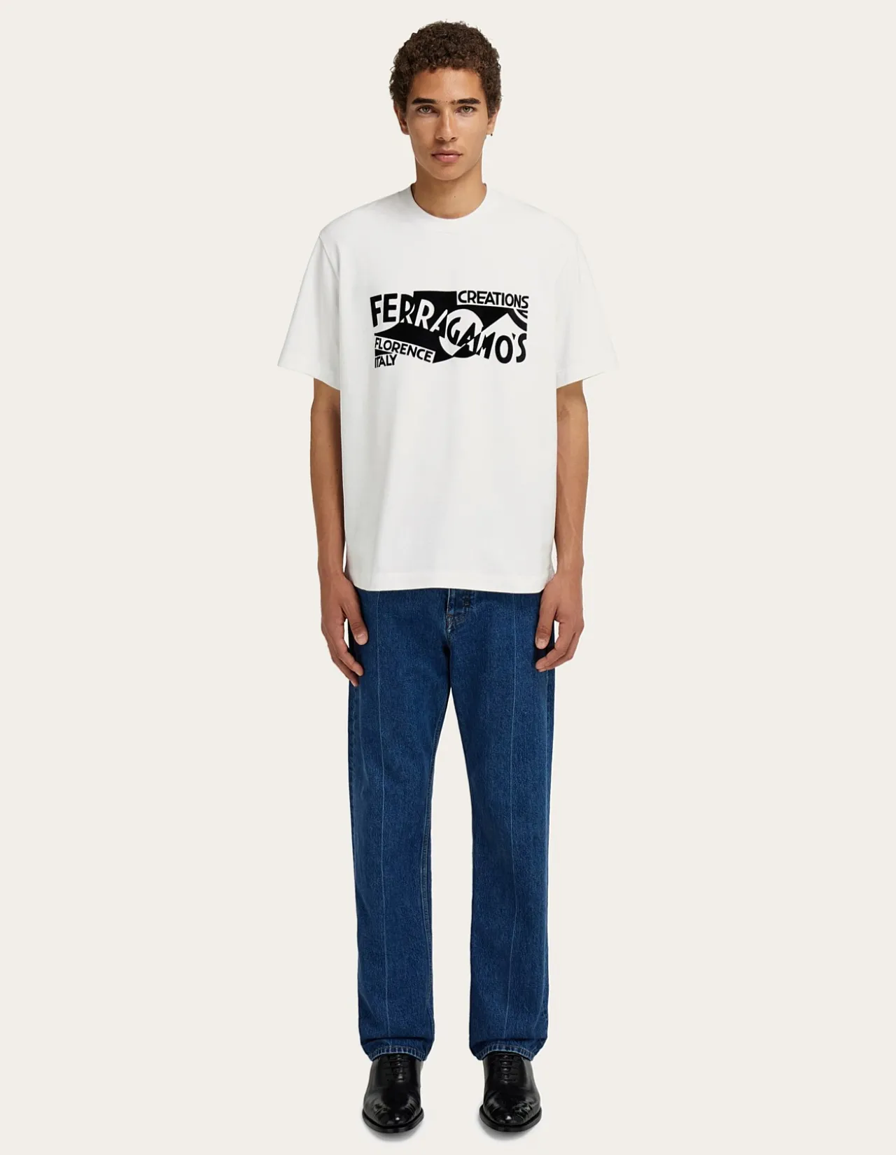 Five Pocket Ironed Crease Cotton Jeans