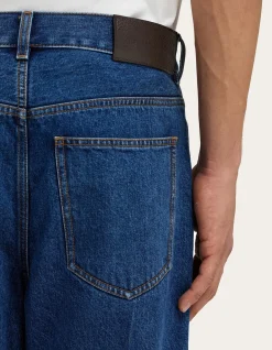 Five Pocket Ironed Crease Cotton Jeans
