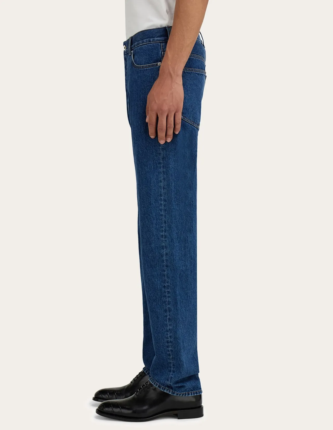 Five Pocket Ironed Crease Cotton Jeans