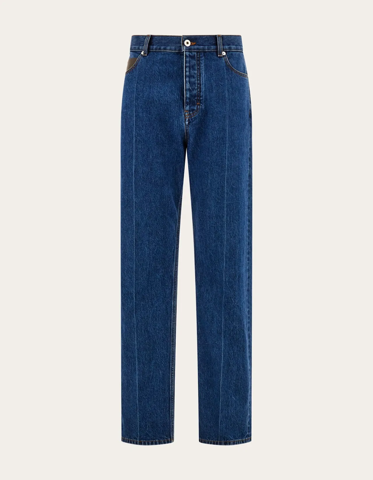Five Pocket Ironed Crease Cotton Jeans