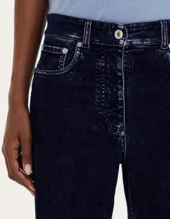 Five Pocket Velvet Look Straight Leg Trouser