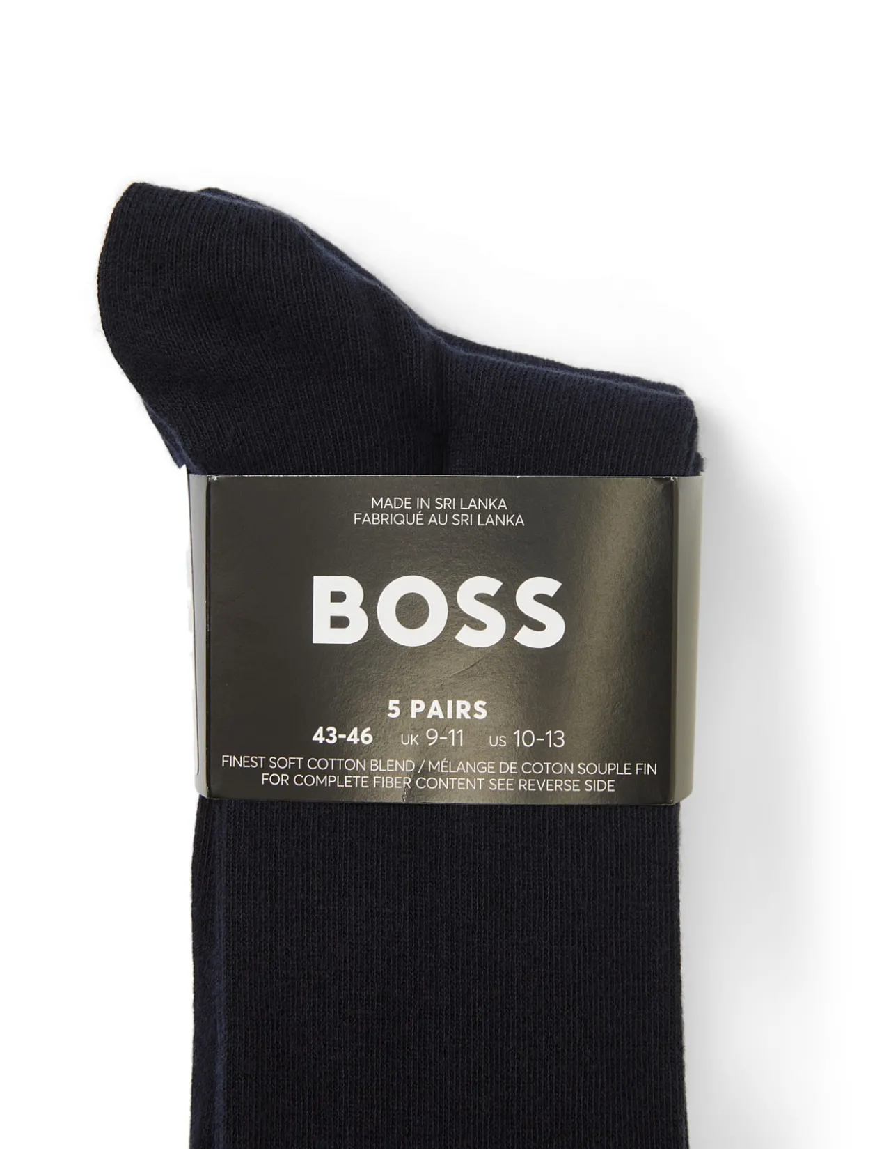 Five-pack of regular-length socks in a cotton blend