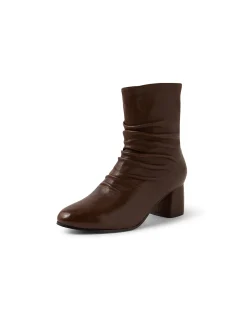 Flash Ruched Block Heel Ankle Boots