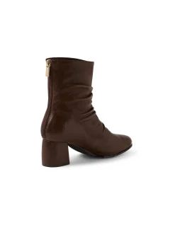 Flash Ruched Block Heel Ankle Boots