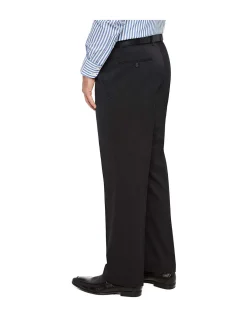 Flat Front Plain Flexi Trouser Grey