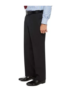 Flat Front Plain Flexi Trouser Grey