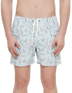 Floral Jacquard Swim Short Blue