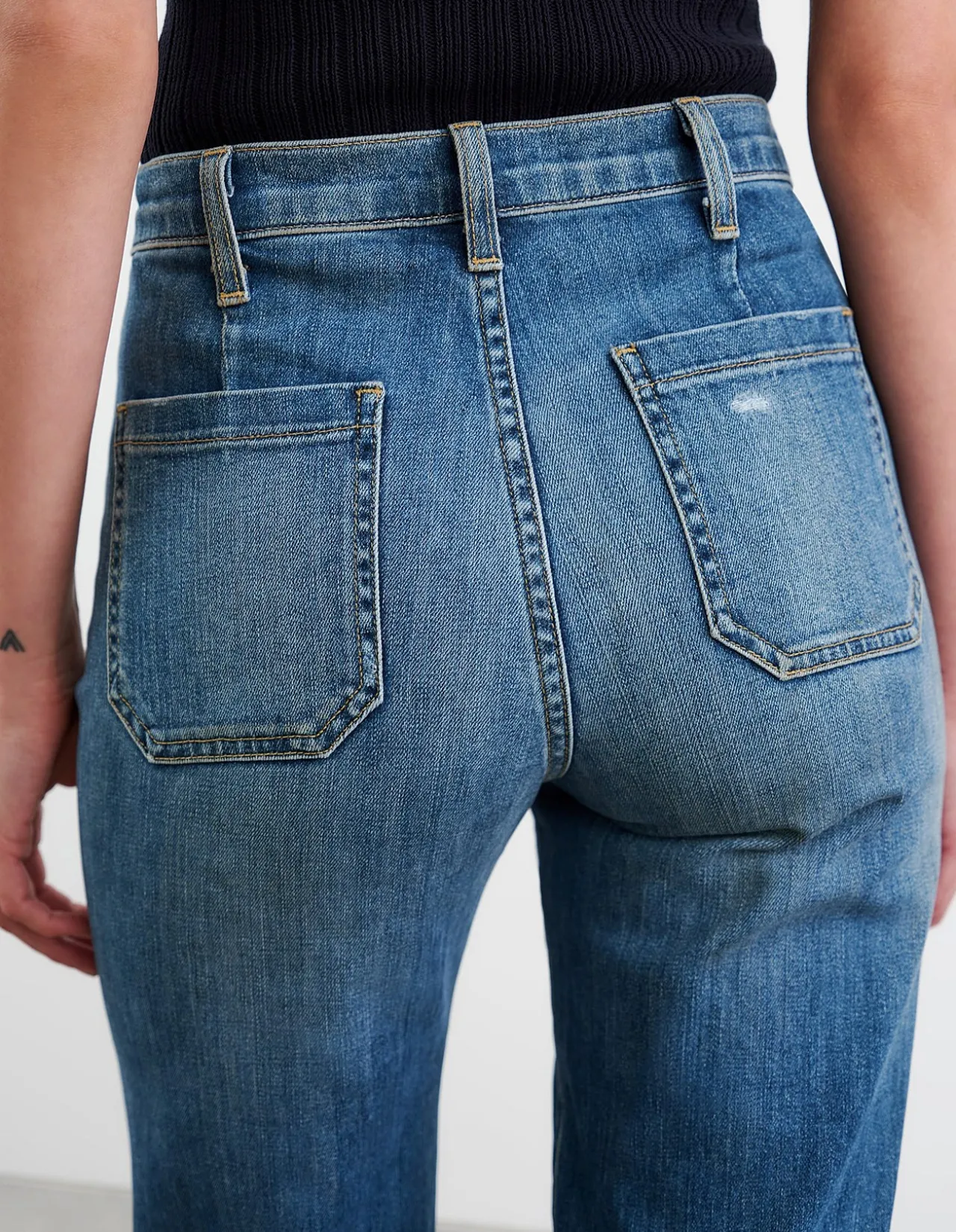 Florence High Rise Flare Patch Pocket Jeans