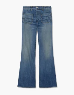 Florence High Rise Flare Patch Pocket Jeans