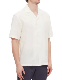 Flowery Print Embroidered Shirt White