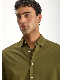 Folded Collar Long Sleeve Shirt