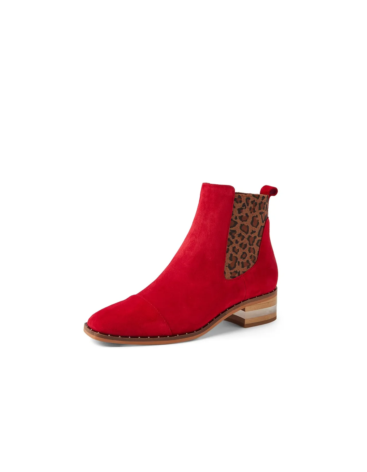 Forda Leopard Gusset Suede Chelsea Boots