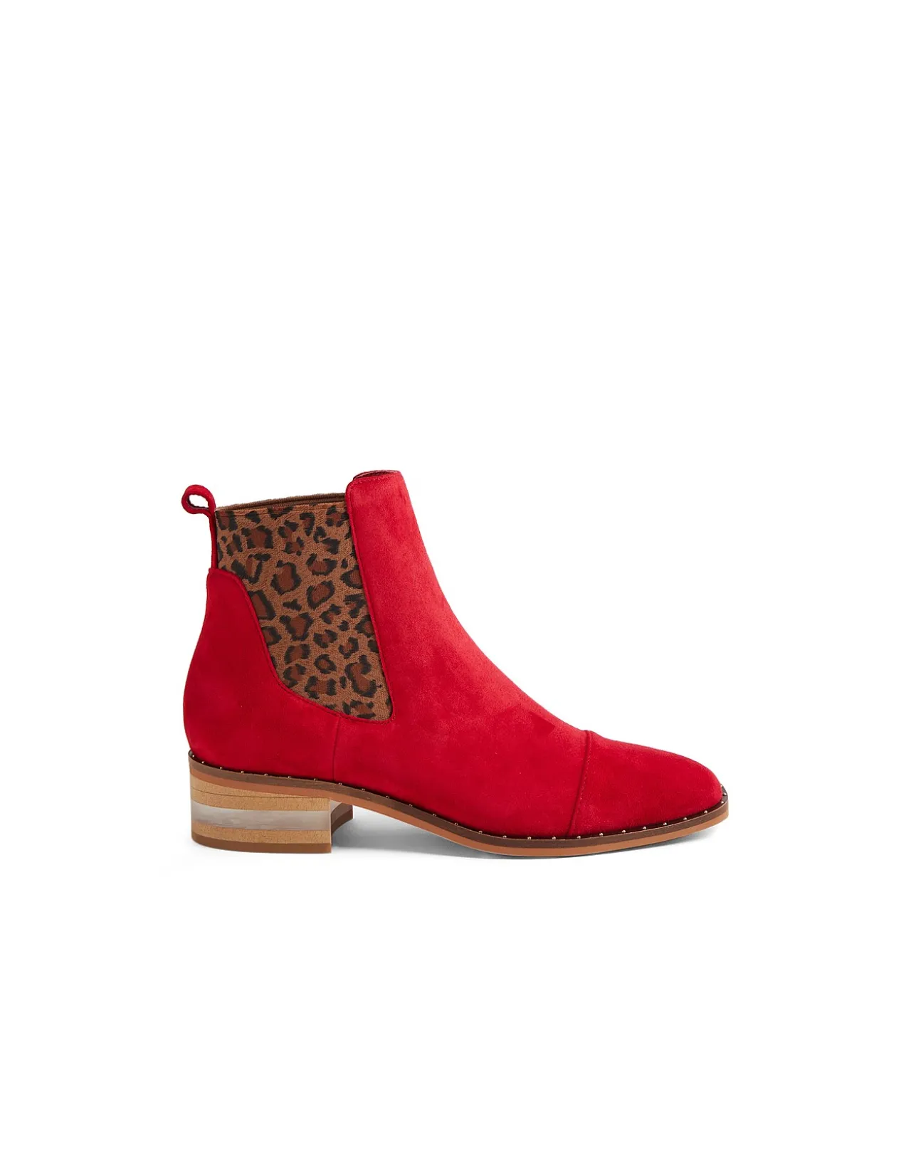 Forda Leopard Gusset Suede Chelsea Boots