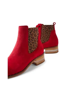 Forda Leopard Gusset Suede Chelsea Boots