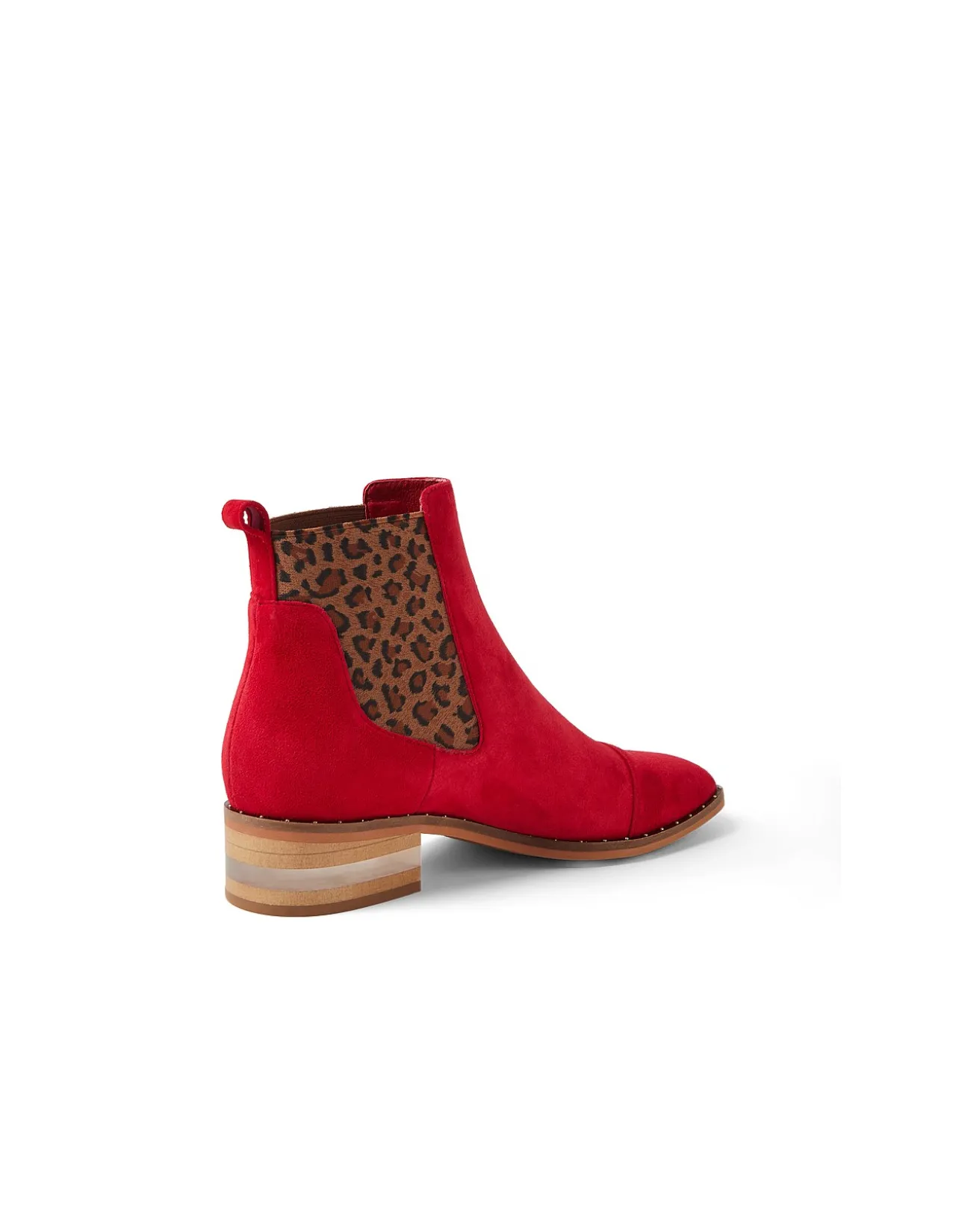 Forda Leopard Gusset Suede Chelsea Boots