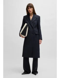 Formal Coat with Double-Breasted Closure