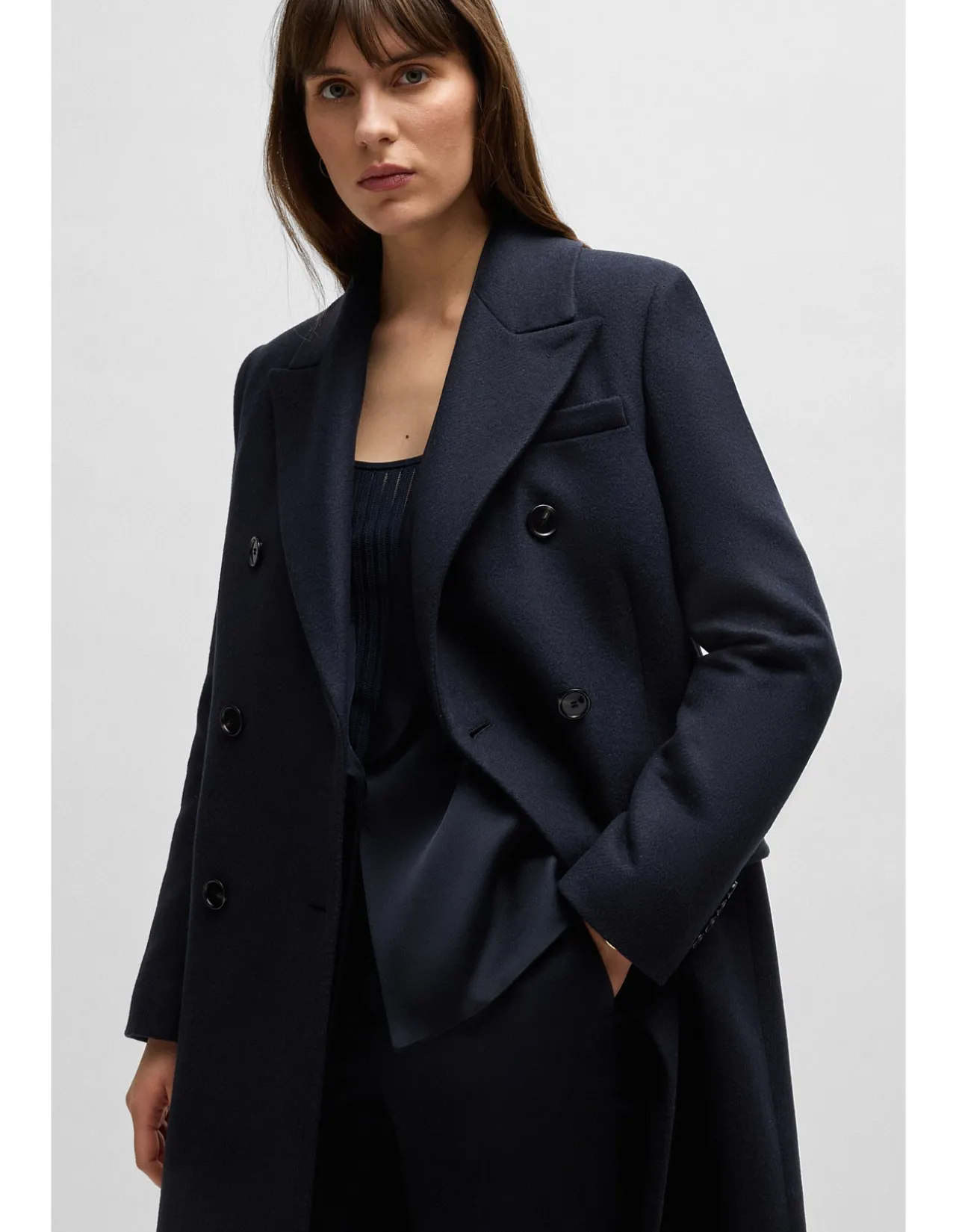 Formal Coat with Double-Breasted Closure