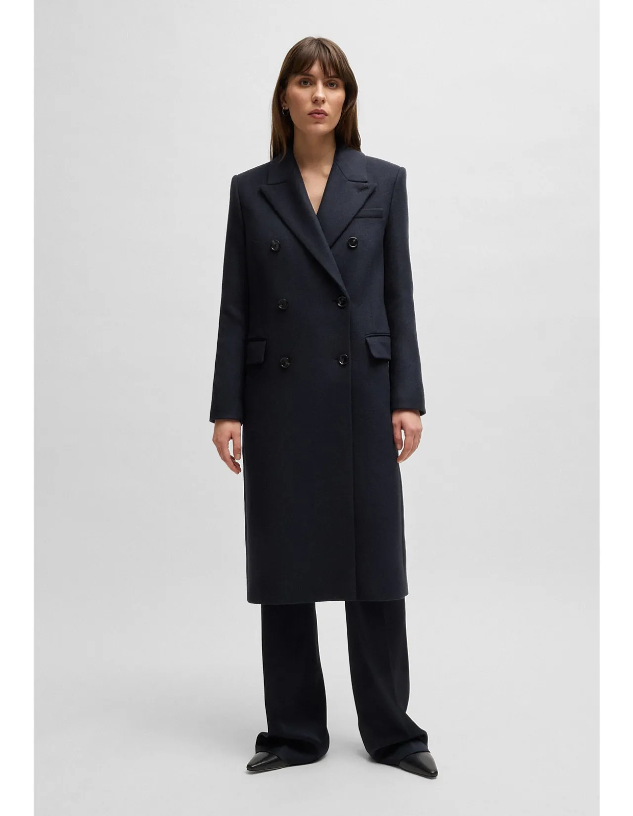 Formal Coat with Double-Breasted Closure