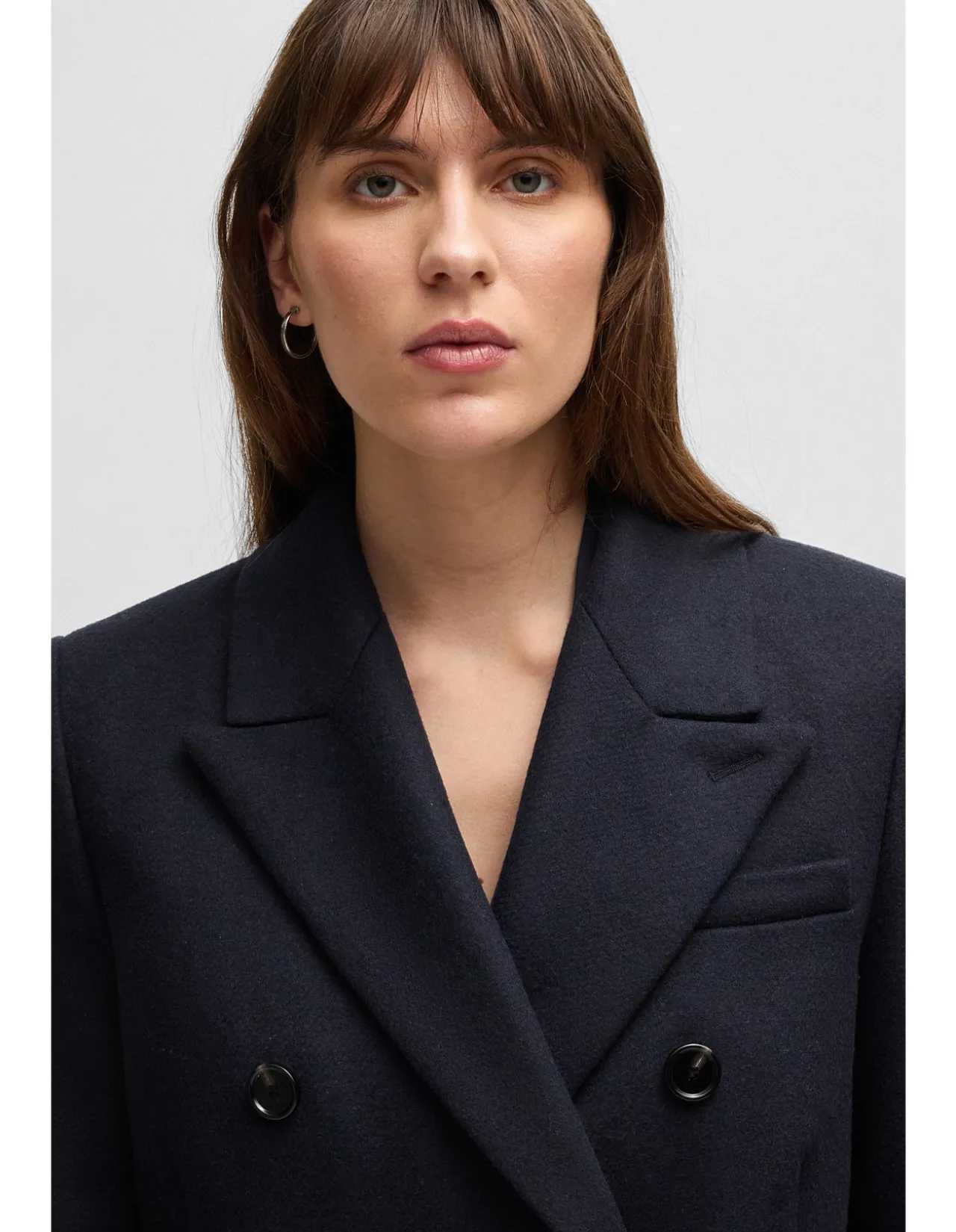 Formal Coat with Double-Breasted Closure