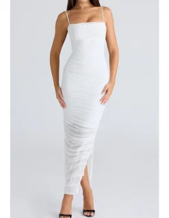 FORNARINA BODYCON GATHERED MESH DRESS