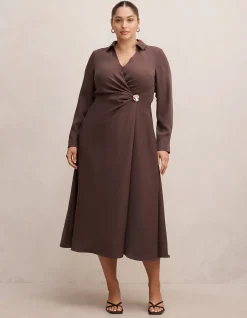FRANCESCA CURVE SHIRT MIDI DRESS