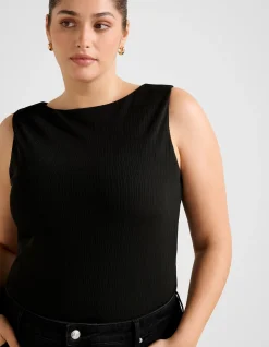 FRANKIE CURVE BOAT NECK TANK TOP