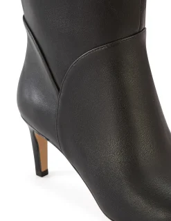 Freda Black Leather Knee High Boot