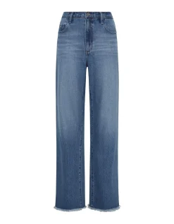 Freddie Wide Leg Raw Hem Denim Jeans