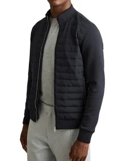 FREDDIEINTERLOCK QUILTED FUNNEL HYBRID JACKET