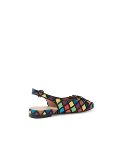 Frolik Harlequin Print Slingback Flats