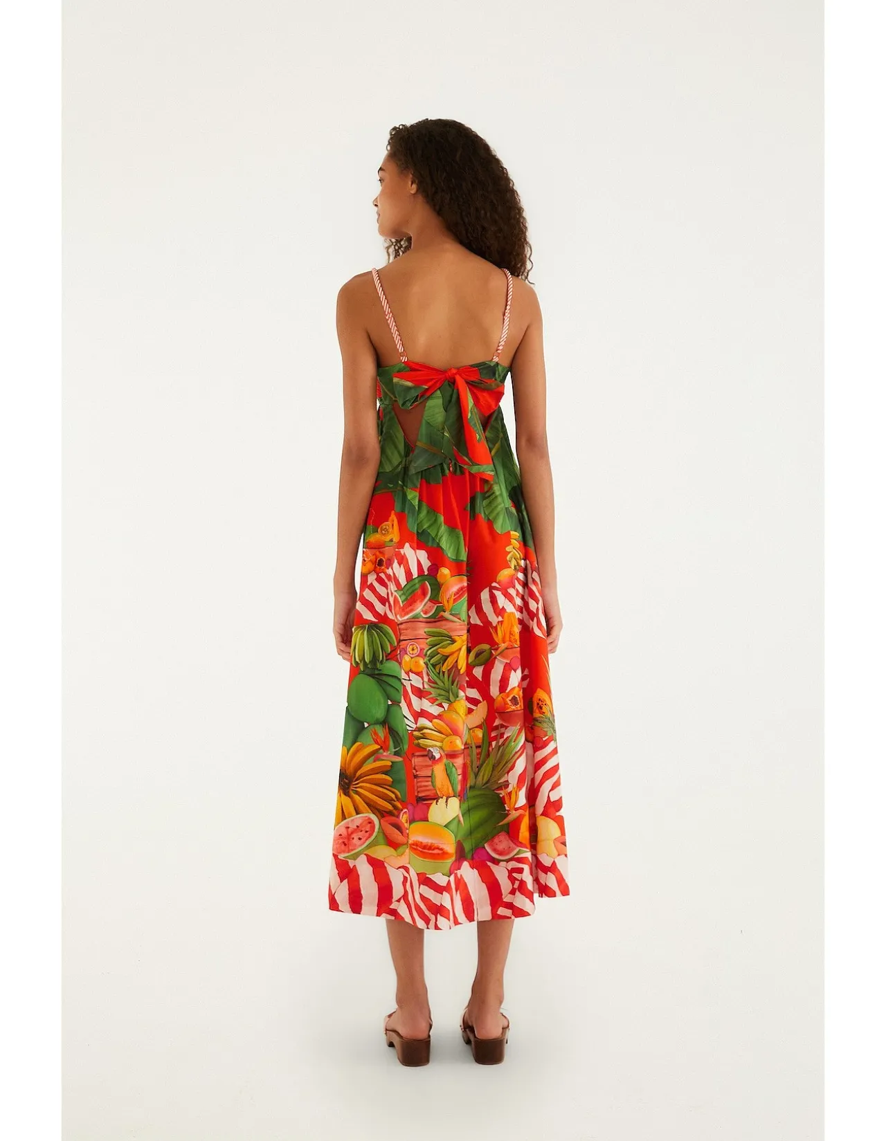 FRUIT TROLLEY RED SLEVELESS MAXI DRESS