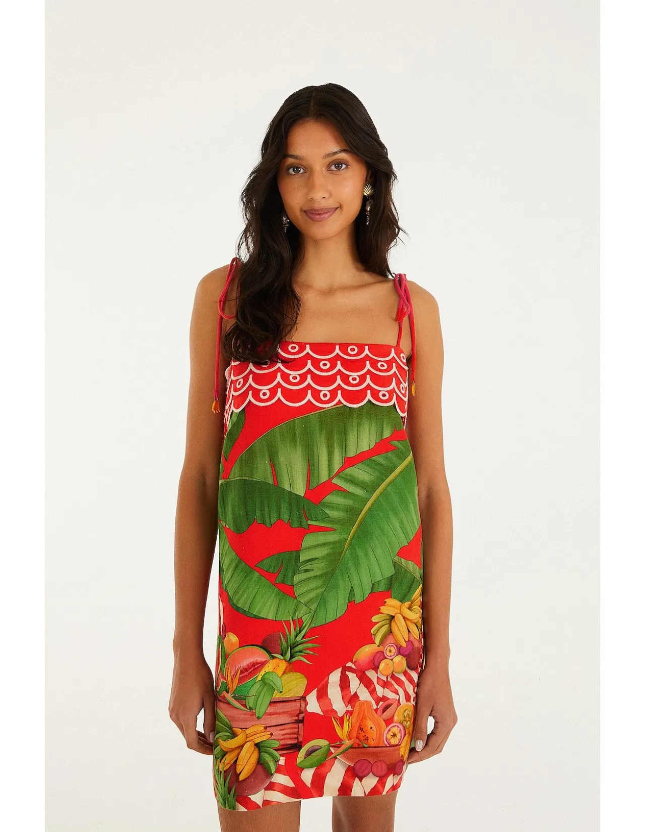 FRUIT TROLLEY RED MINI DRESS