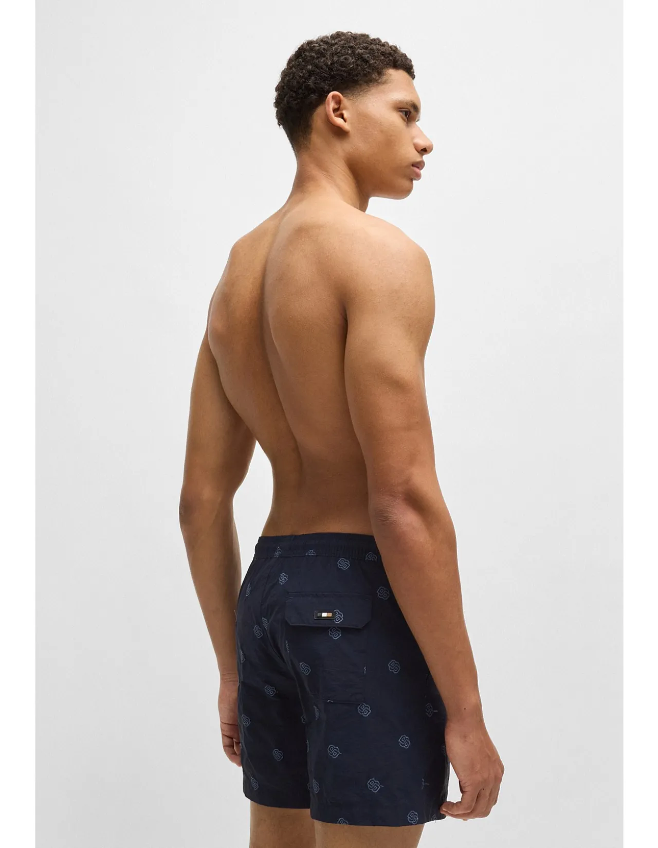 Fully lined swim shorts with Double B monograms