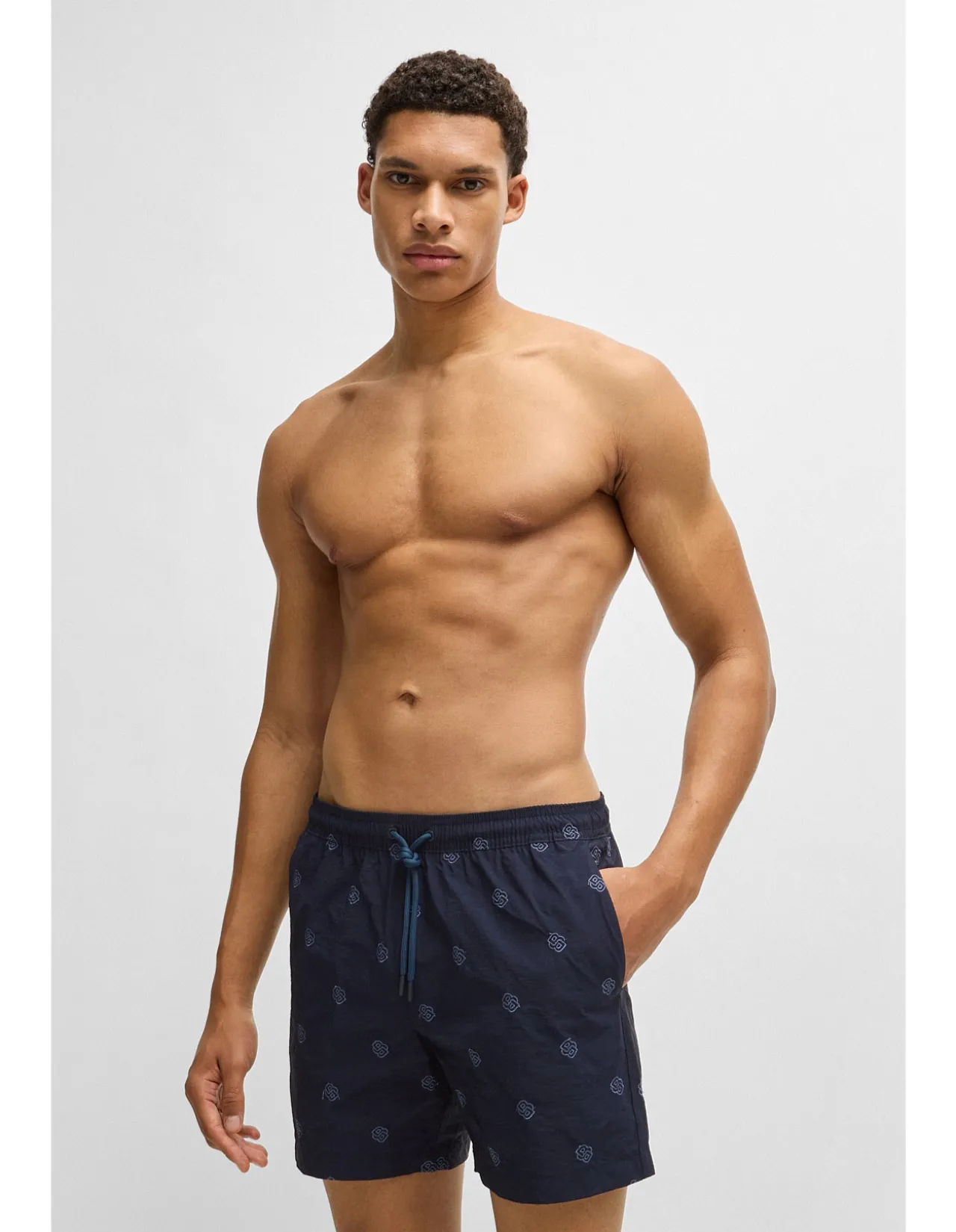 Fully lined swim shorts with Double B monograms