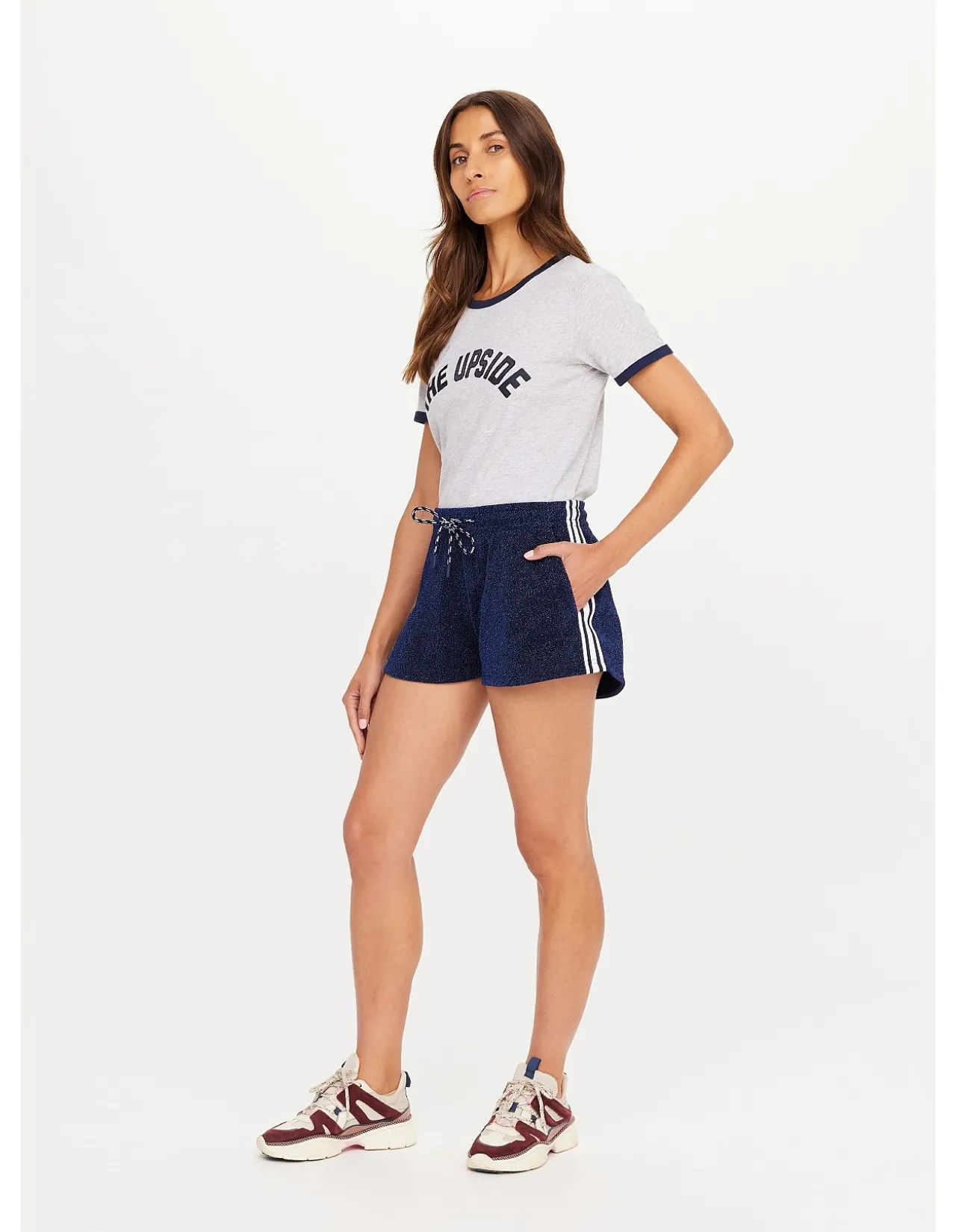 Galaxia Sparkle Stripe Running Shorts