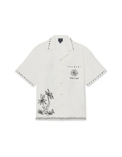 GALERA BRUSHSTROKE PRINTED LINEN CUBAN SHIRT