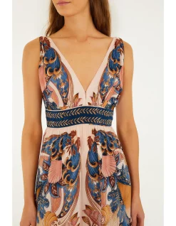 GARDEN SCARF SOFT PINK MIDI DRESS
